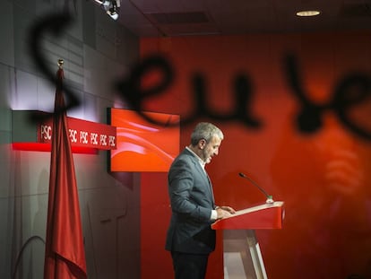 Rueda de prensa de Jaume Collboni tras la ruptura del pacto municipal entre el PSC y el partido de Ada Colau.