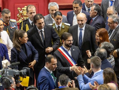 Gabriel Boric tras su discurso en la Cuenta Pública 2023, el 1 de junio en Valparaíso.