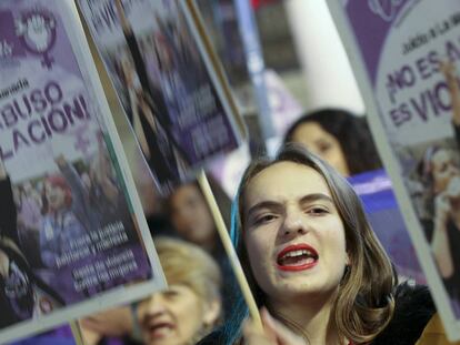 Manifestación frente al Ministerio de Justicia por la sentencia del caso Manada-