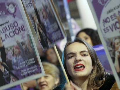 Manifestación frente al Ministerio de Justicia por la sentencia del caso Manada-