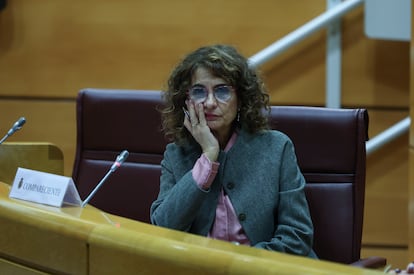 María Jesús Montero, este martes ante la comisión de investigación del Senado.