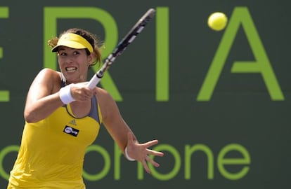 Garbiñe Muguruza, durante el torneo de Miami