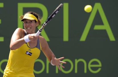 Garbiñe Muguruza, durante el torneo de Miami 