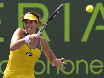 Garbiñe Muguruza, durante el torneo de Miami 