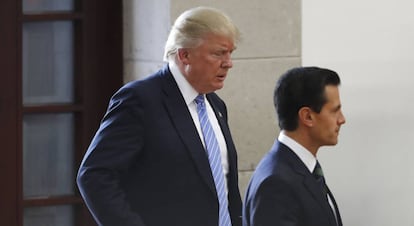 Trump y Pe&ntilde;a Nieto tras su reuni&oacute;n en Ciudad de M&eacute;xico el pasado mi&eacute;rcoles.