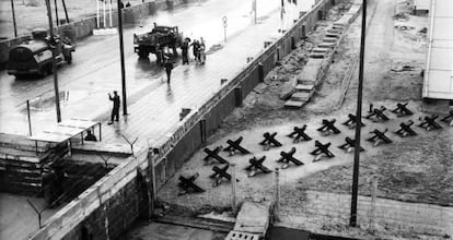 Frontera divisoria entre el Este y el Oeste de Berl&iacute;n en 1961.