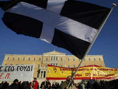 Manifestación contra los recortes el domingo en Atenas.
