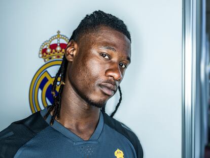 Eduardo Camavinga, en la ciudad deportiva del Madrid.