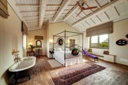 Una de las habitaciones del hotel italiano Corte della Maestrà.