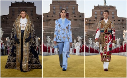 Tres de las propuestas de la colección Alta Sartoria de Dolce & Gabbana.