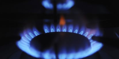 Un quemador de una cocina de gas.