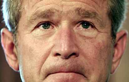 El presidente Bush no ha podido reprimir las lágrimas durante su quinta intervención pública.