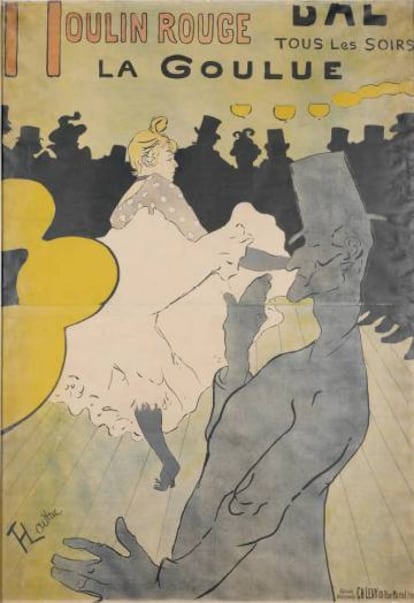 'Moulin Rouge. La Goulue', primer cartel que realizó Toulouse-Lautrec, de 1891.