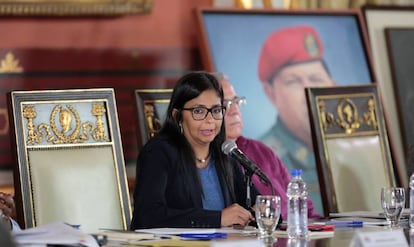 La presidenta de la Asamblea Constituyente, Delcy Rodriguez, este sábado en Caracas.