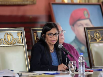 La presidenta de la Asamblea Constituyente, Delcy Rodriguez, este sábado en Caracas.