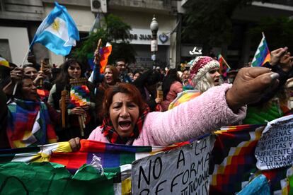 Protestas en Buenos Aires, este miércoles, por la represión en la provincia argentina de Jujuy