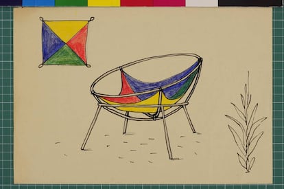 Proyecto para una versión del sillón Bardi’s Bowl de 1951.