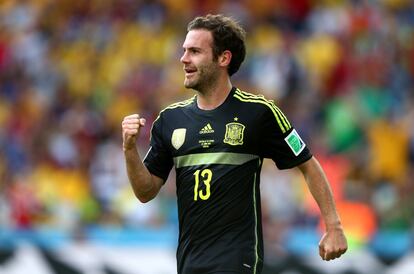  Juan Mata celebra su gol ante Australia. 