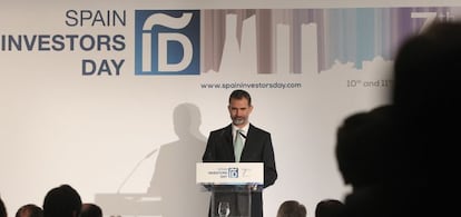 Felipe VI, ayer en el Spain Investors Day.