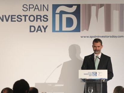 Felipe VI, ayer en el Spain Investors Day.