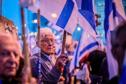 Manifestación en Tel Aviv contra la reforma judicial, el pasado 22 de abril.