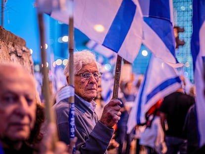 Manifestación en Tel Aviv contra la reforma judicial, el pasado 22 de abril.