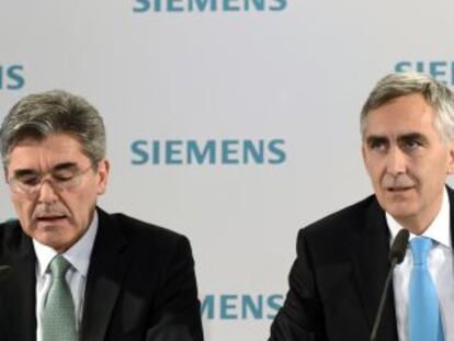 Joe Kaeser y Peter Löscher, futuro presidente y expresidente de Siemens respectivamente