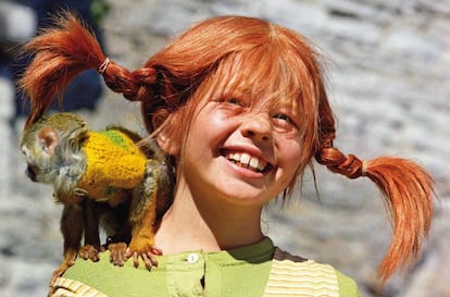 Una imagen de la adaptación a televisión de las aventuras de Pippi Calzaslargas.