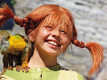 Una imagen de la adaptación a televisión de las aventuras de Pippi Calzaslargas.