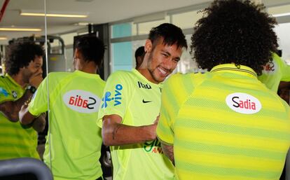 Neymar, a su llegada a la Granja Comary de Teresópolis.