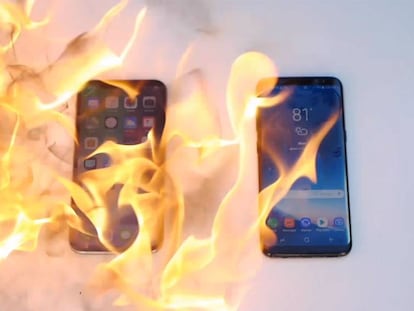 iPhone X y Galaxy S8 frente al fuego, frío, y los golpes ¿cuál resiste más?