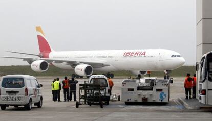 Un avión de Iberia en Montevideo el pasado mes de septiembre.