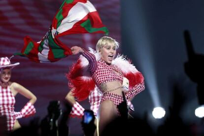 Miley Cyrus en el concierto del pasado viernes en Barcelona.