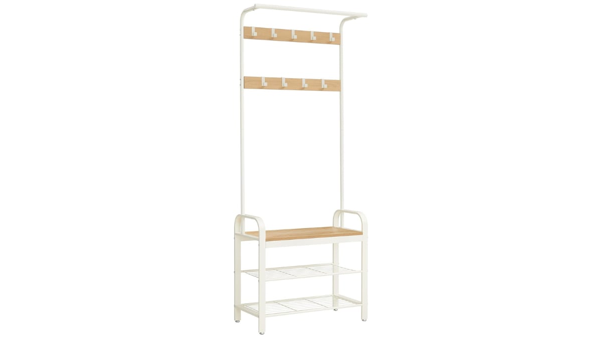  Mueble de entrada con perchero y zapatero. 