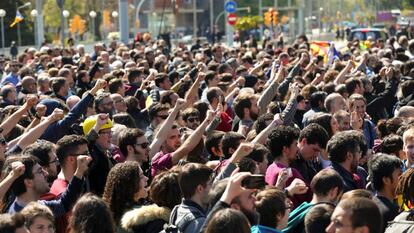 Manifestantes en Barcelona. 