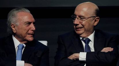 Temer e Meirelles em fevereiro, em Brasília.