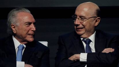 Temer e Meirelles em fevereiro, em Brasília.