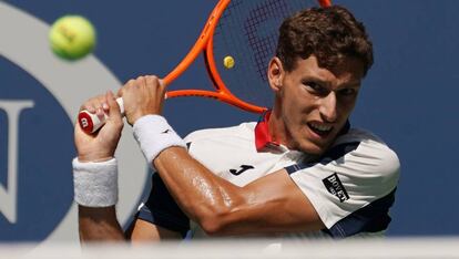 Carre&ntilde;o, durante un partido contra Schwartzman.