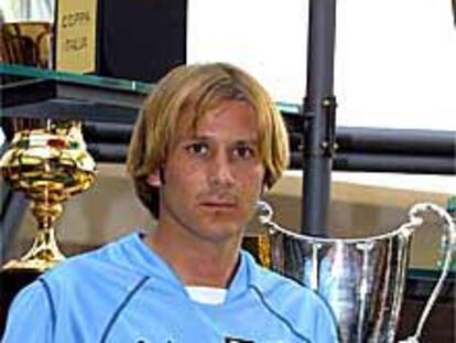 Mendieta, ayer, con la camiseta del Lazio.