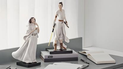 La princesa Leia y Rey, en porcelana, hechas por Lladró.