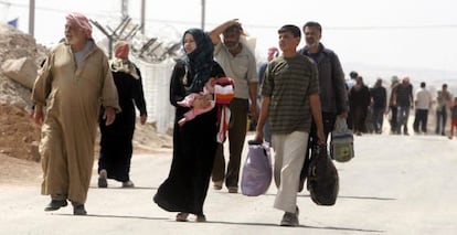 Refugiados sirios en el campo de Zaatari, Jordania.
