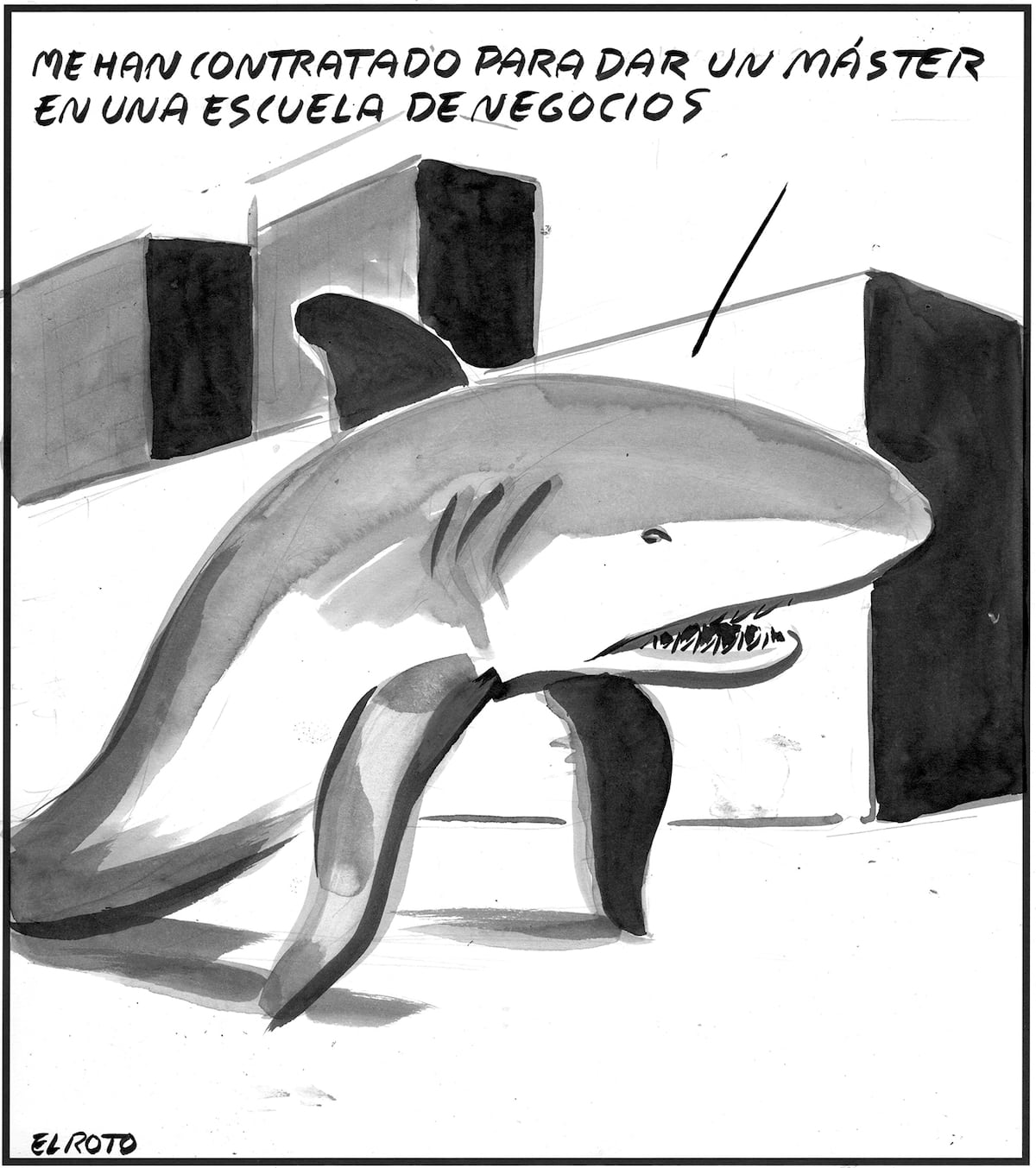 El Roto: tiburones de los negocios