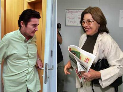 Pedro Belén Álex y Uta Scheerbarth, en el juzgado donde comparecieron ayer.