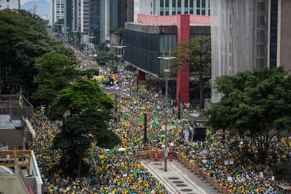 Manifestació pels carrers de São Paulo.