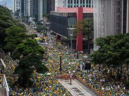 Manifestação na avenida Paulista, em São Paulo.