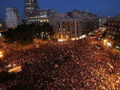 Protestas en Barcelona el 20 de septiembre de 2017.