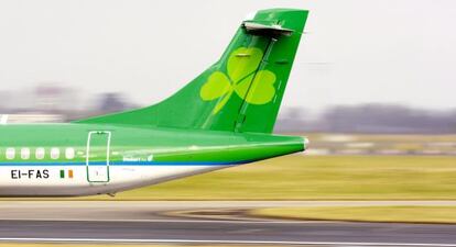 Un avi&oacute;n de Aer Lingus en Dubl&iacute;n. 
 