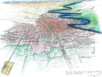 Dibujo del Plan General de Córdoba, elaborado por el arquitecto Seguí en 1997.