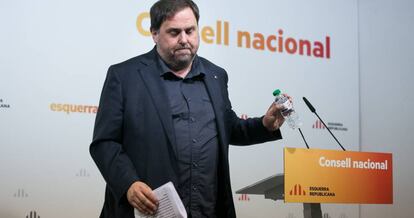 Oriol Junqueras, este sábado en Barcelona.