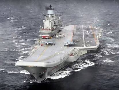 El portaaviones ruso &#039;Admiral Kuznetsov&#039; regresa este 6 de enero de 2017 a su base despu&eacute;s de prestar servicios militares en Siria. 